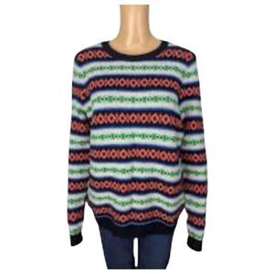 Vineyard Vines Fair Isle Inspired Wool Cashmere Crewneck Sweater M